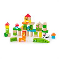 Дерев'яні кубики Viga Toys Зоопарк 50 шт. (50286)