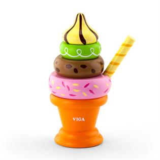 Деревянная пирамидка Viga Toys Мороженое оранжевый (51322)