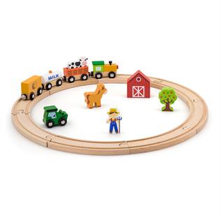 Игрушечная железная дорога Viga Toys деревянная 19 эл. (51615)