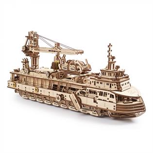 Деревянный механический 3D конструктор Ukrainian Gears Научно-исследовательское судно (70135)