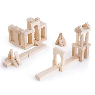 Деревянные кубики Guidecraft Unit Blocks из неокрашенного дерева Геометрические формы, 56 шт. (G2111B)