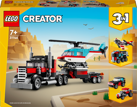 Конструктор LEGO Creator Бортовой грузовик с вертолетом 270 деталей (31146) - фото 0