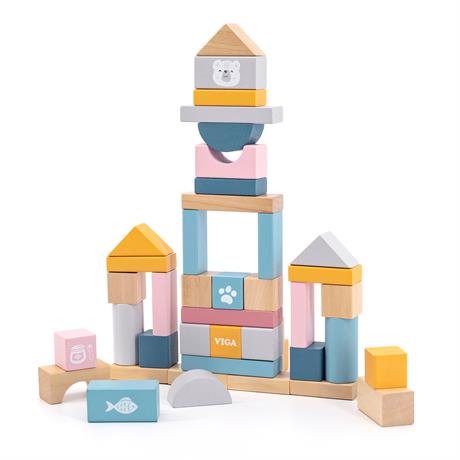 Деревянные кубики Viga Toys PolarB Пастельные блоки, 60 шт., 2,5 см (44010) - фото 3