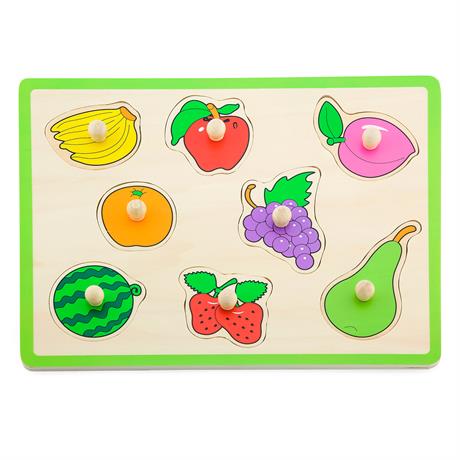 Деревянная рамка-вкладыш Viga Toys Цветные фрукты (50020) - фото 0