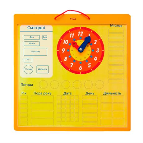 Магнітний календар Viga Toys із годинником українською мовою (50377U) - фото 2