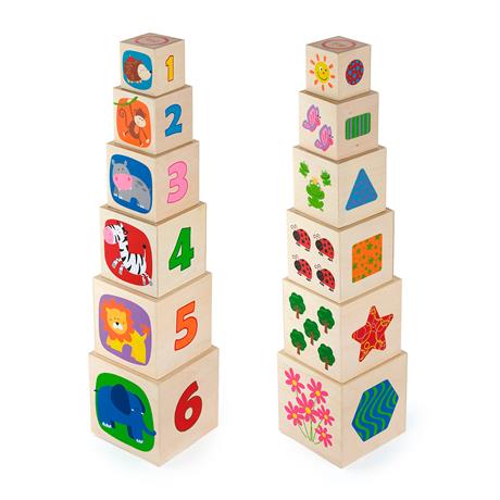 Деревянные кубики Viga Toys Башня с цифрами (50392) - фото 0