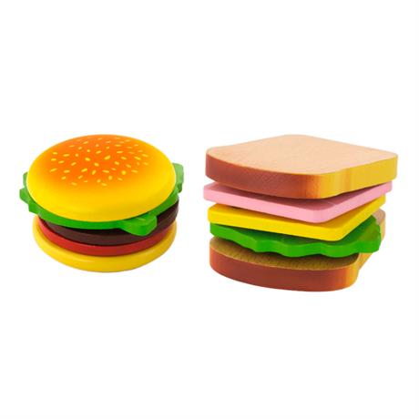 Игрушечные продукты Viga Toys Деревянные гамбургер и сэндвич (50810) - фото 0