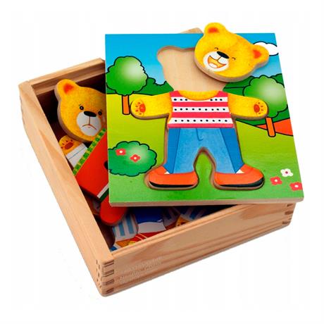 Дерев'яний ігровий набір Viga Toys Гардероб ведмедика (56401) - фото 1