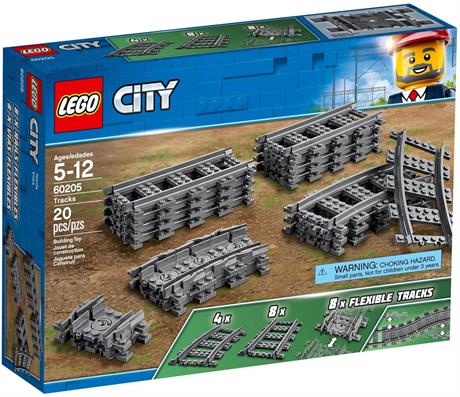 Конструктор LEGO City Рельсы 20 деталей (60205) - фото 0