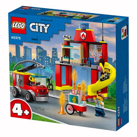 Конструктор LEGO City Fire Department Пожарное депо и пожарная машина 153 деталей (60375) - фото 0