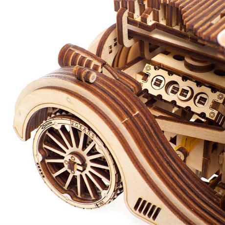 Деревянный механический 3D конструктор Ukrainian Gears Родстер VM-01 (70052) - фото 4