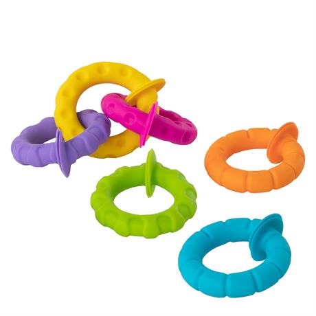 Набор прорезывателей Fat Brain Toys pipSquigz Ringlets Гибкие колечки (F250ML) - фото 0