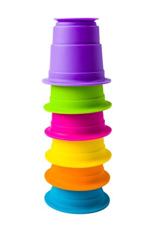 Тактильна іграшка Fat Brain Toys Suction Kupz М'які чашки 6 штук (FA183-1) - фото 1