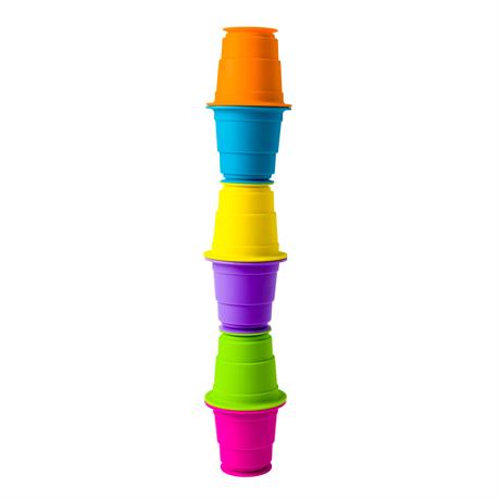 Тактильная игрушка Fat Brain Toys Suction Kupz Мягкие чашки 6 штук (FA183-1) - фото 4