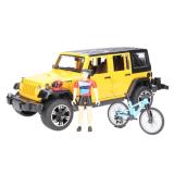 Автомодель Bruder Джип Jeep Rubicon із фігуркою велосипедиста на спортивному байку 1:16 (02543)