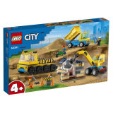 Конструктор LEGO City Construction Будівельні вантажівки та кулястий таран 235 деталей (60391FSC)