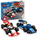 Конструктор LEGO City Автомобілі для перегонів F1 команд Williams Racing та Haas F1, 92 деталі (60464)