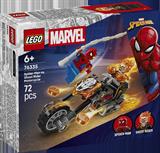 Конструктор LEGO Super Heroes Marvel Людина-павук vs. Примарний вершник на мотоциклі 72 Деталі (76335)