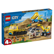 Конструктор LEGO City Construction Будівельні вантажівки та кулястий таран 235 деталей (60391)
