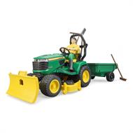 Модель Bruder Садовий трактор John Deere з причепом та фігуркою садівника 1:16 (62104)