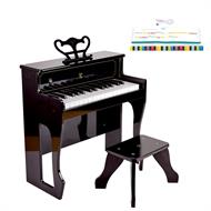 Дитяче піаніно Hape 30 клавіш зі стільцем і підсвіткою чорний (E0631)