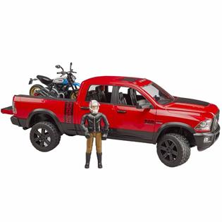 Автомодель Bruder Внедорожник Dodge RAM 2500 с мотоциклистом 1:16 (02502)