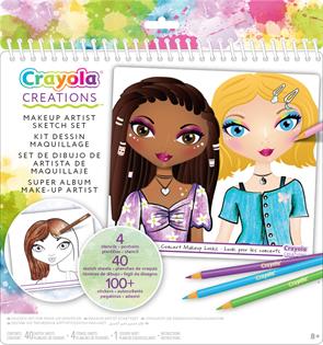 Набір для творчості Crayola Creations Юний візажист з наліпками та трафаретами 40 сторінок (04-1056)