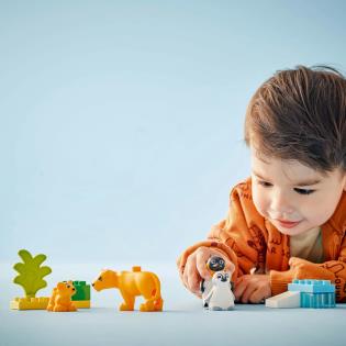 Конструктор LEGO DUPLO Сімейства диких тварин: пінгвіни та леви 10 деталей (10442)