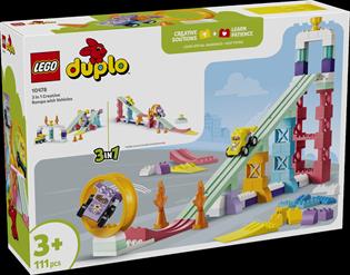 Конструктор LEGO® DUPLO® Город 3 в 1 Интересные горки и трамплины с автомобилями, 111 деталей (10478)