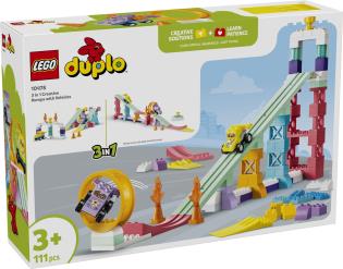 Конструктор LEGO® DUPLO® Місто 3 в 1 Цікаві гірки та трампліни з автомобілями, 111 деталей (10478)