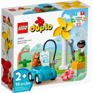 Конструктор LEGO DUPLO Town Вітрова турбіна та електромобіль 16 деталей (10985)