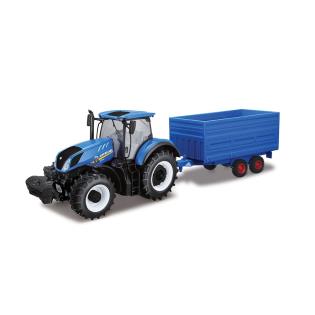 Модель Bburago Farm Трактор New Holland з причепом 1:32 (18-44067)