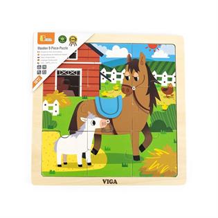 Деревянный пазл Viga Toys Лошадки 9 эл. (44624)