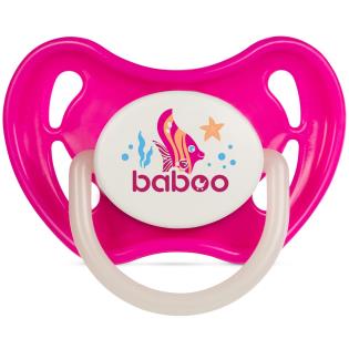 Пустушка симетрична Baboo Sea Life силіконова світиться в темряві з 6 міс. рожевий (5-032)