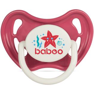 Пустушка симетрична Baboo Sea Life латексна з 6 міс. червоний (5-041)