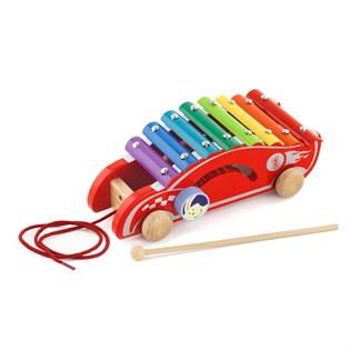 Деревянный ксилофон-каталка Viga Toys Спорткар (50341)