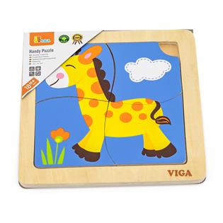 Деревянный мини-пазл Viga Toys Жираф, 4 эл. (51319)