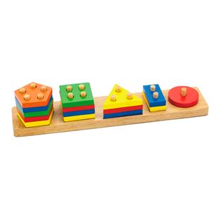 Деревянная логическая пирамидка Viga Toys Геометрические фигуры (58558)