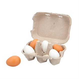 Игрушечные продукты Viga Toys Деревянные яйца в лотке, 6 шт. (59228)