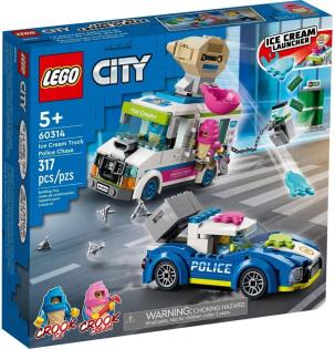 Конструктор LEGO City  Police Поліцейське переслідування фургона з морозивом 317 деталей (60314)