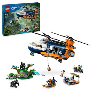 Конструктор LEGO City Exploration Вертолет в базовом лагере для исследования джунглей 881 деталь (60437)