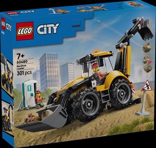 Конструктор LEGO® City Жёлтый экскаватор-погрузчик — строительная игрушка, 301 деталь (60480)