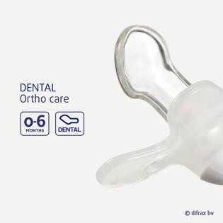 Пустушка силіконова Difrax Dental з 0 до 6 міс. сірий (799 Clay)