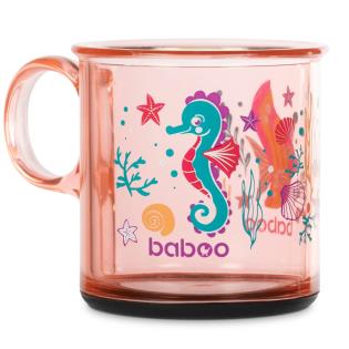 Чашка з нековзким дном Baboo Sea Life 170 мл з 12 міс. рожевий (8-140)
