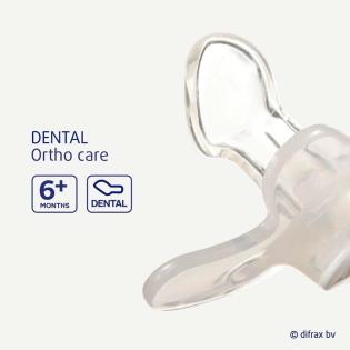 Пустушка силіконова Difrax Dental з 6 міс. сірий (800 Clay)