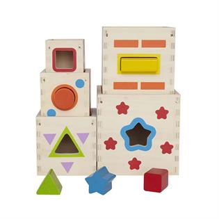 Деревянные кубики-пирамидка с сортером Hape (E0413)