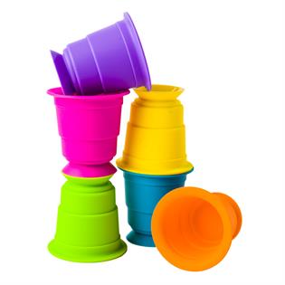Тактильная игрушка Fat Brain Toys Suction Kupz Мягкие чашки 6 штук (FA183-1)
