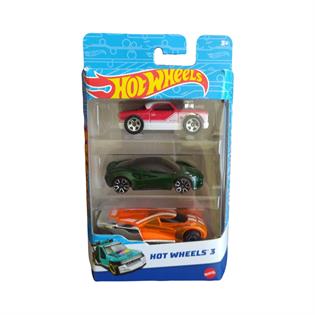 Набор машинок Hot Wheels 3 шт. 1:64 красно-белый, темно-зеленый, оранжевый (K5904-20)