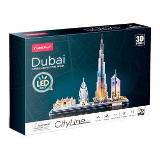 3D пазл CubicFun City Line с LED-подсветкой Дубай (L523h)