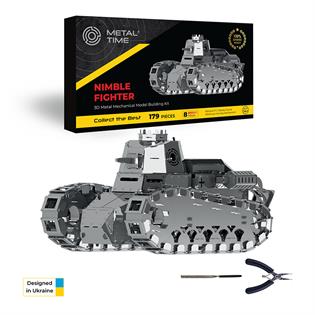 Коллекционная модель-конструктор Metal Time Nimble Fighter Танк Renault FT-17 механический (MT010)